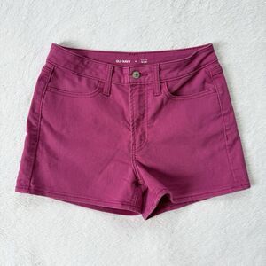 Old Navy Women’s Dark Pink High-Rise Wow Jean Shorts 3in Inseam Size 4